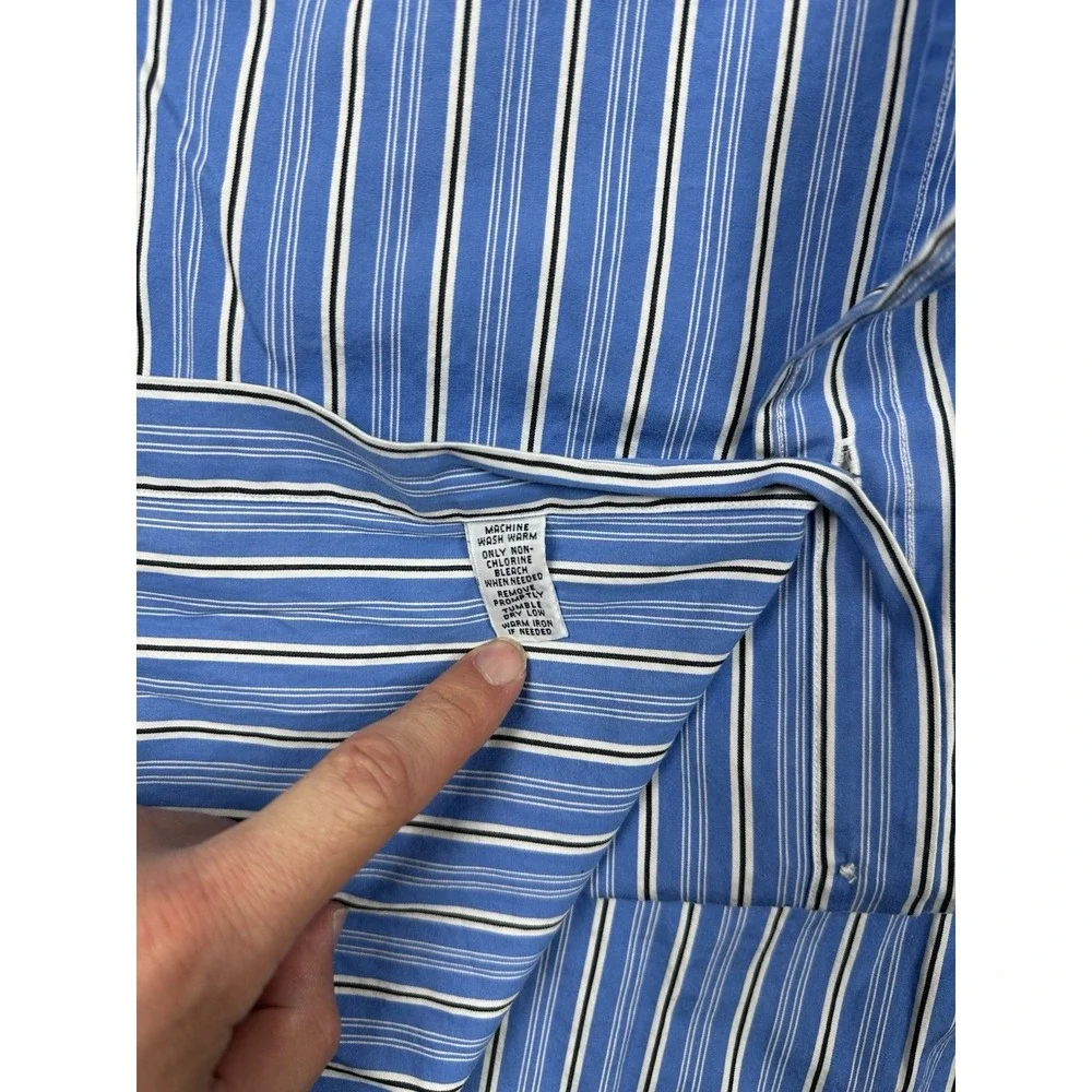 Polo Ralph Lauren Classic Fit Blue Striped L/S Button Down Dress Shirt Men's XL